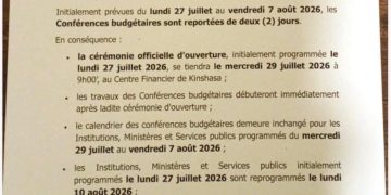 RDC : Lancement des conférences budgétaires pour le projet de loi de finances 2027 reporté au 29 juillet