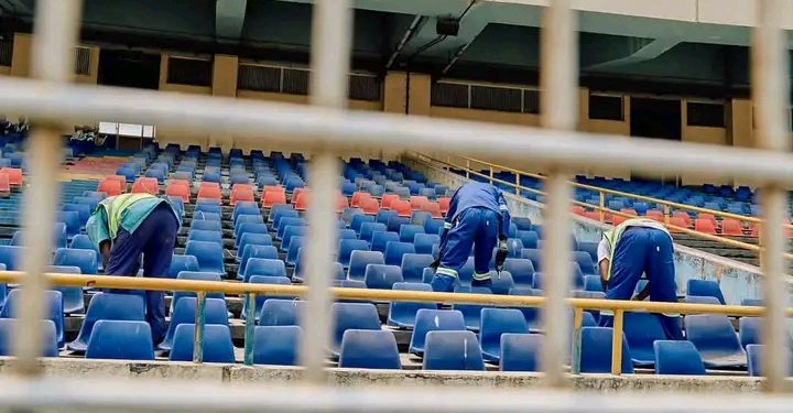 Stade des Martyrs : les travaux de réhabilitation avancent à grands pas avant l’échéance de la CAF 